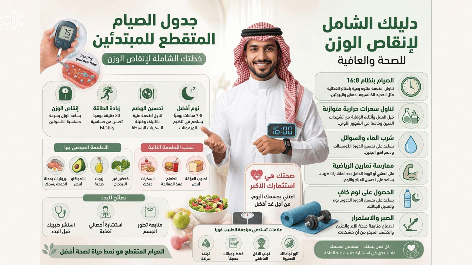 جدول الصيام المتقطع للمبتدئين